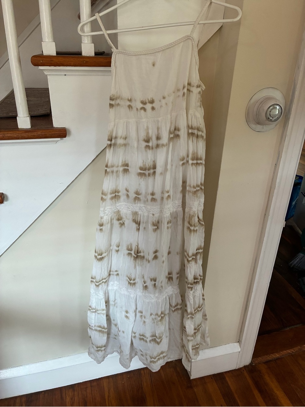 White Tie-Dye Maxi Sundress